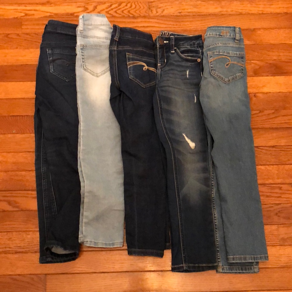 5 pairs Justice jeans - 7 slim